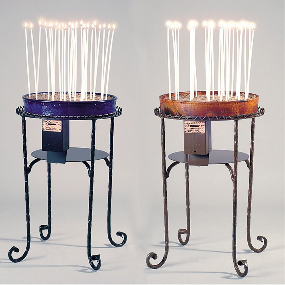 Portalumini greco in ferro forgiato